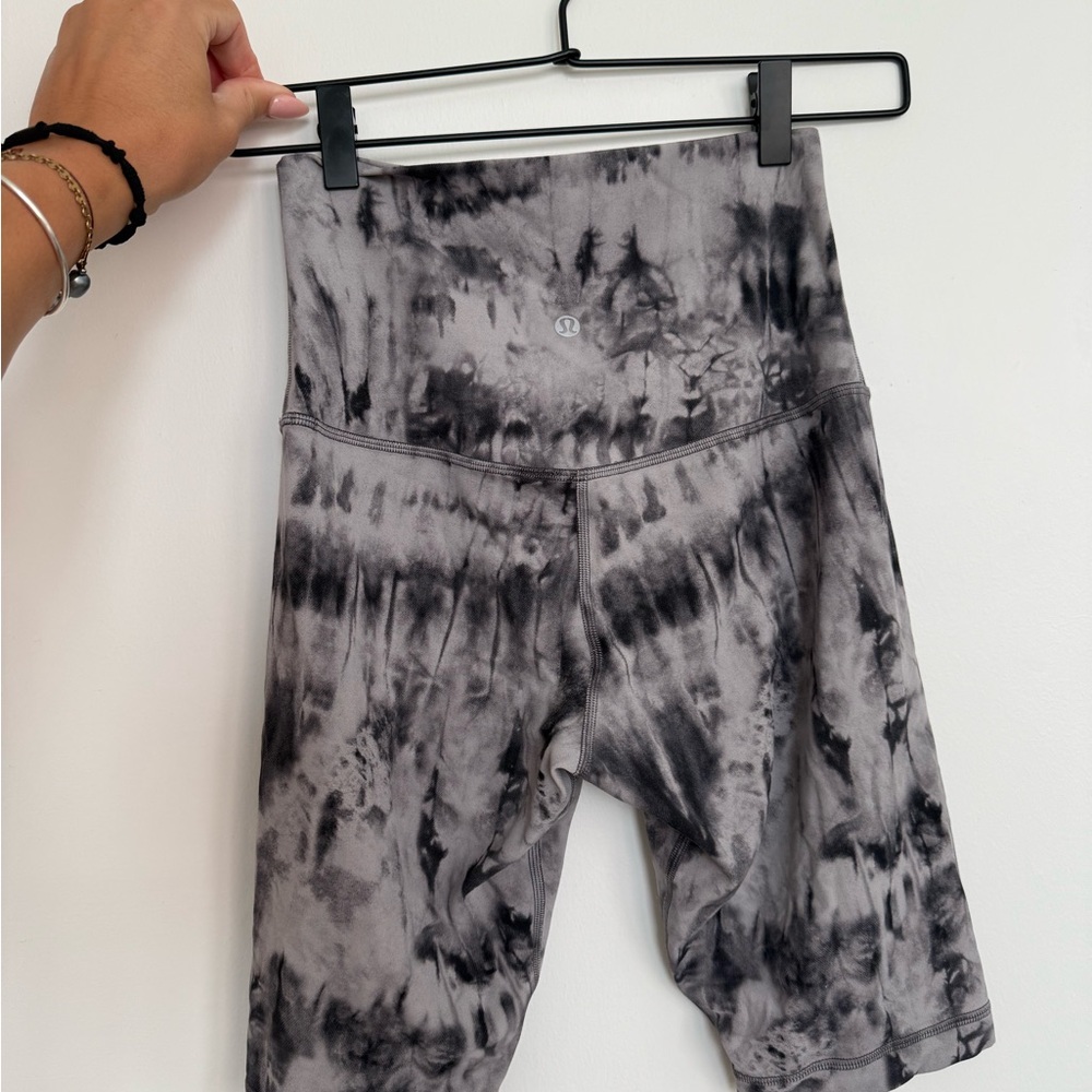 lululemon athletica Women's Black Tie-Dye Bike Shorts